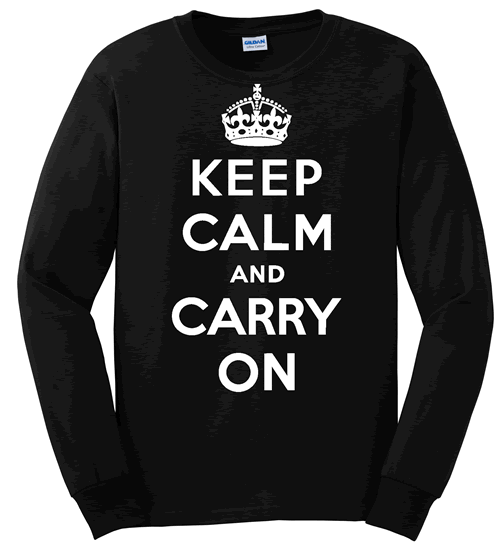 Keep Calm and Carry On (black)