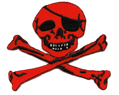 Skull with Bones (red)