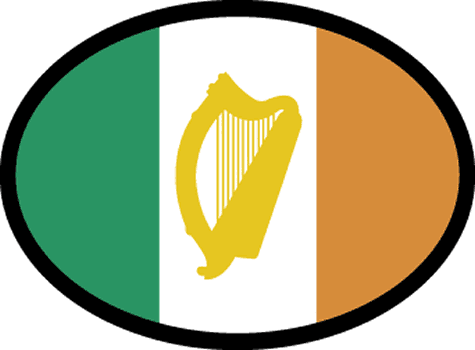 Ireland Flag w/Harp