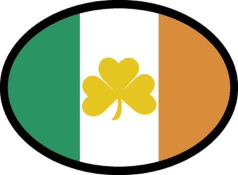 Ireland Flag w/Shamrock