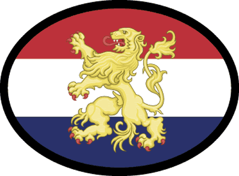 The Netherlands Flag w/Lion